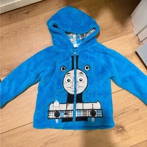 Thomas & Friends Bright Blue Hooded Fleece Jacket with Train Graphic